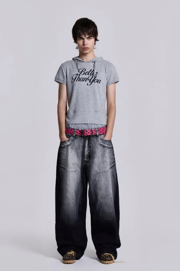 Jaded London TShirts and Vests Men Ego Hooded Tee Grey
