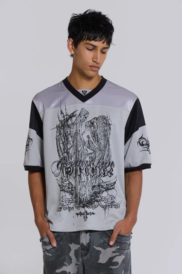 Jaded London TShirts and Vests Men Paradise Silver Football Jersey Silver