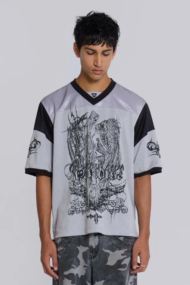 Jaded London TShirts and Vests Men Paradise Silver Football Jersey Silver
