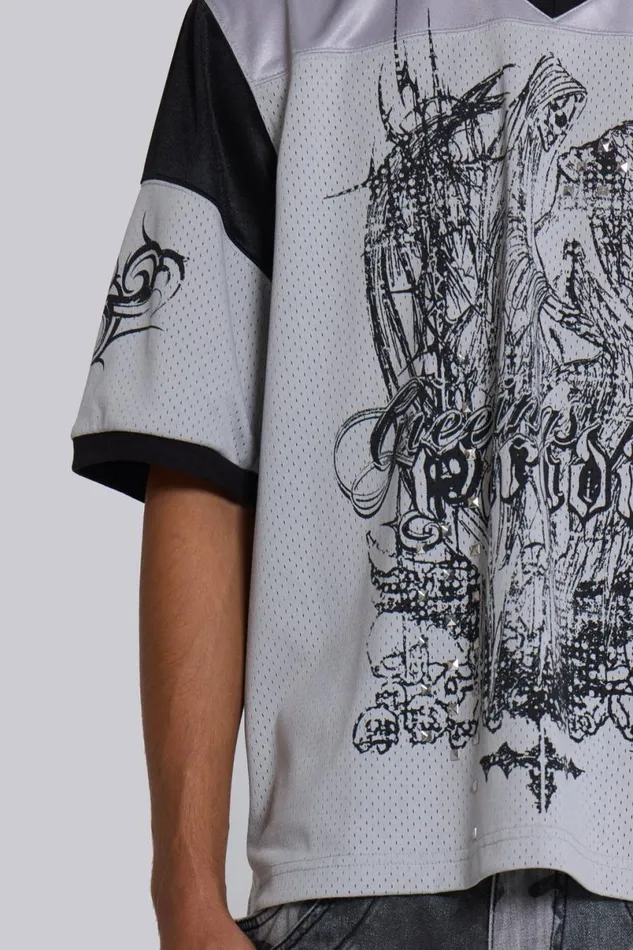 Jaded London TShirts and Vests Men Paradise Silver Football Jersey Silver