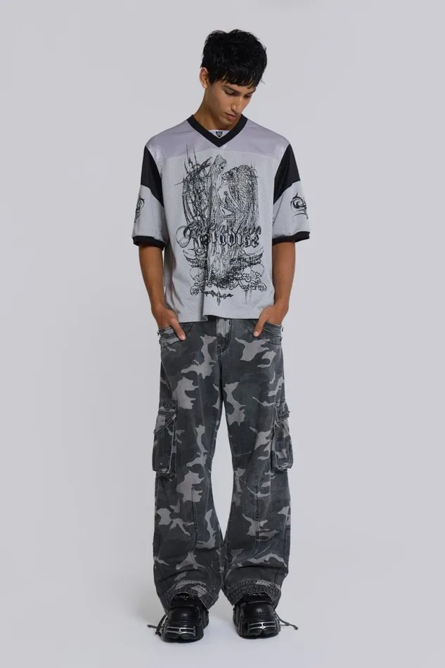 Jaded London TShirts and Vests Men Paradise Silver Football Jersey Silver
