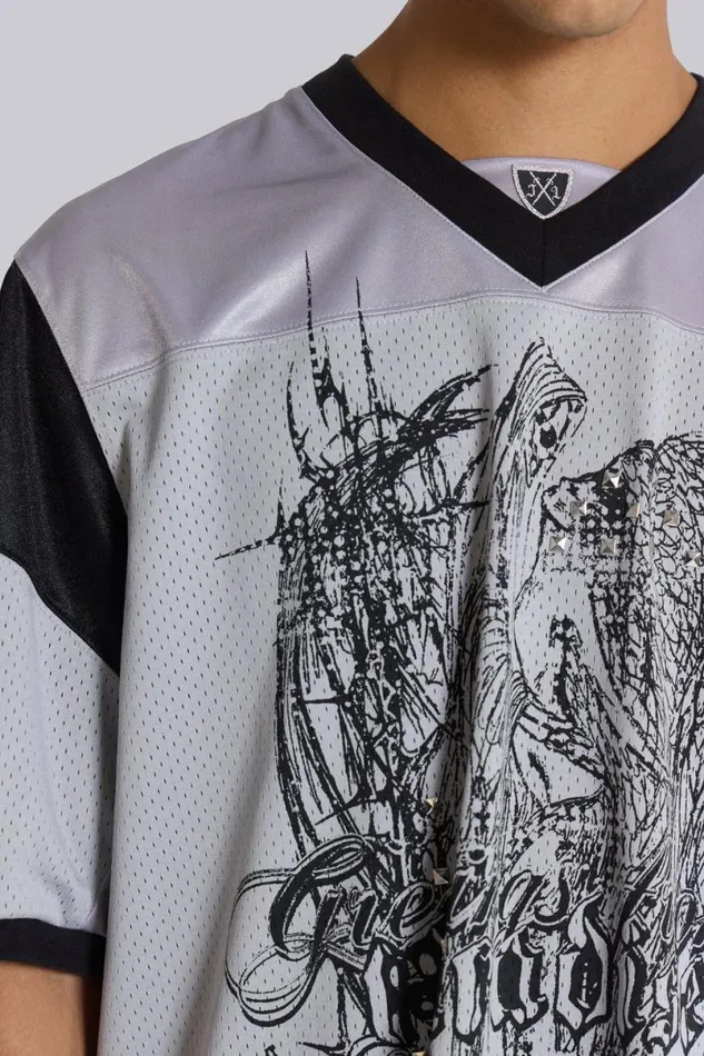 Jaded London TShirts and Vests Men Paradise Silver Football Jersey Silver