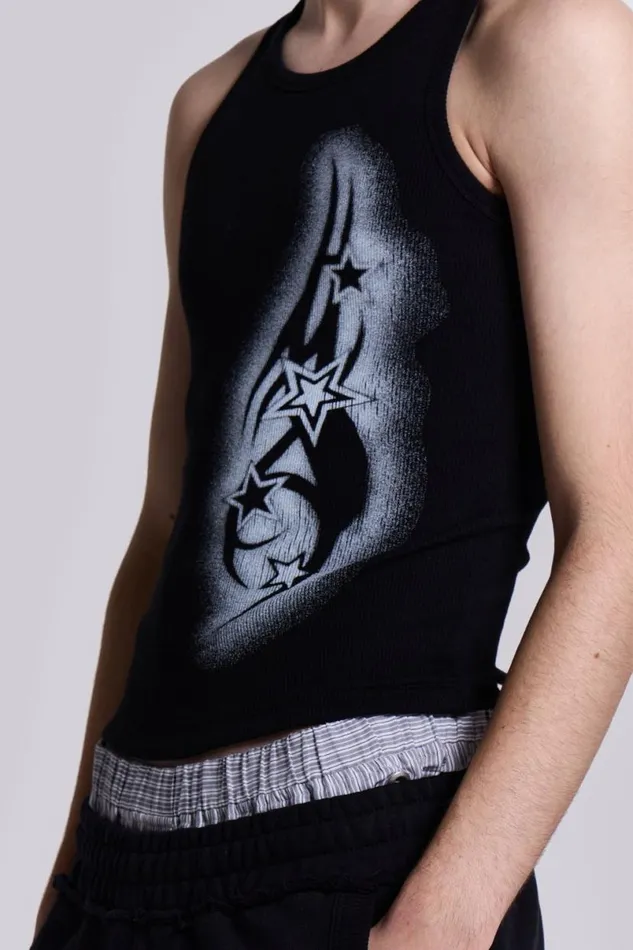 Jaded London TShirts and Vests Men Shooting Star Tank Black
