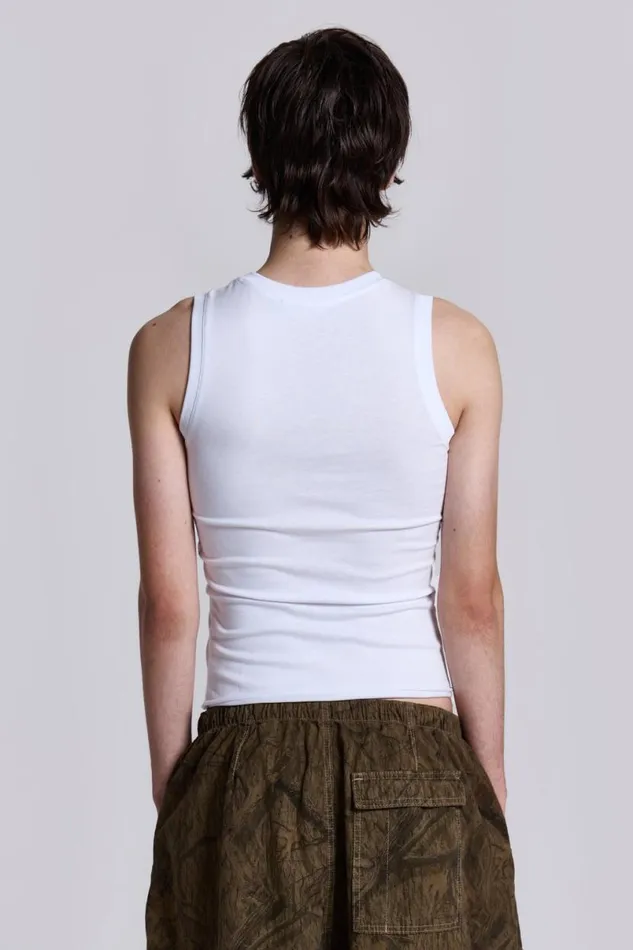 Jaded London TShirts and Vests Men White Cosmo Vest White