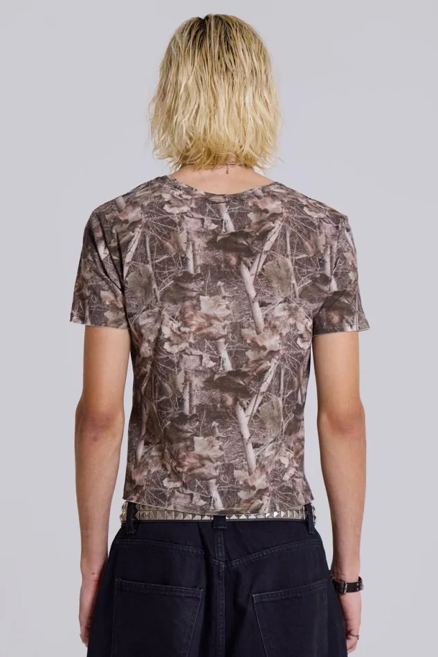 Jaded London TShirts and Vests Men Woodland Shrunken Tee Green
