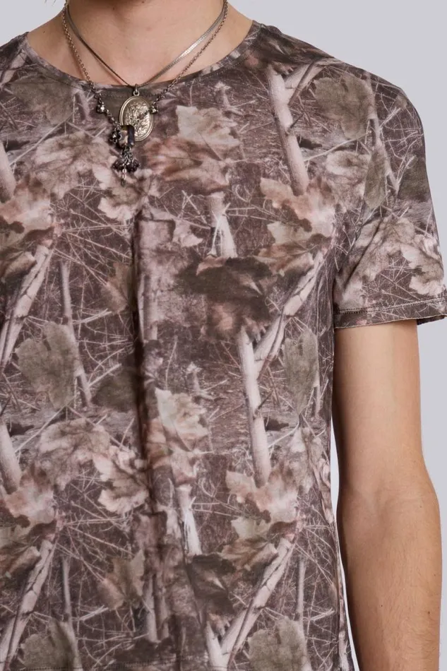 Jaded London TShirts and Vests Men Woodland Shrunken Tee Green