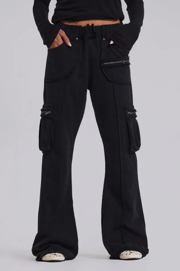 Jaded London Unisex UnisexWomen Black Shift Cargo Joggers Black
