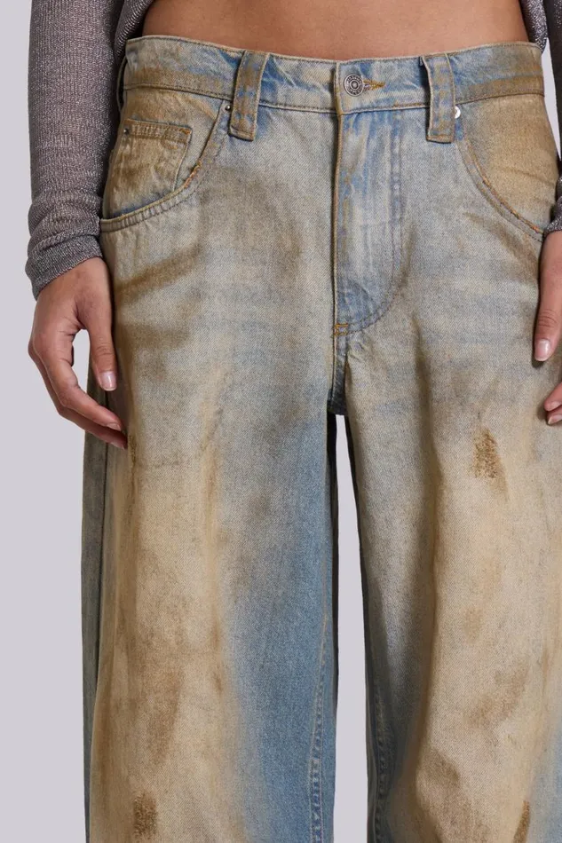Jaded London Unisex UnisexWomen Mud Wash Colossus Jeans Blue