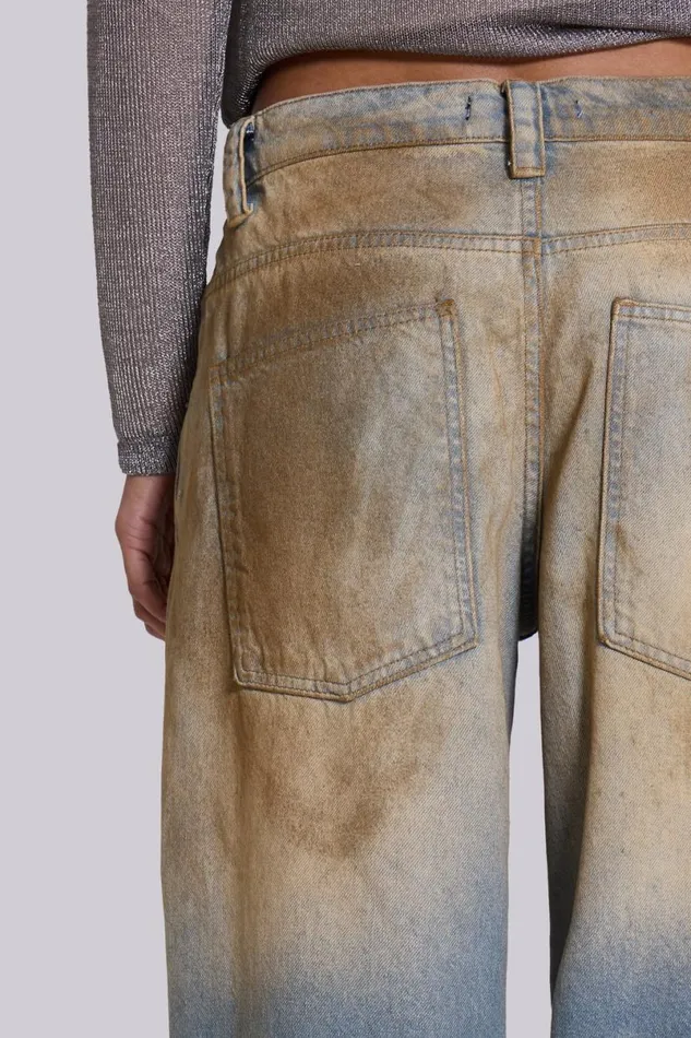 Jaded London Unisex UnisexWomen Mud Wash Colossus Jeans Blue