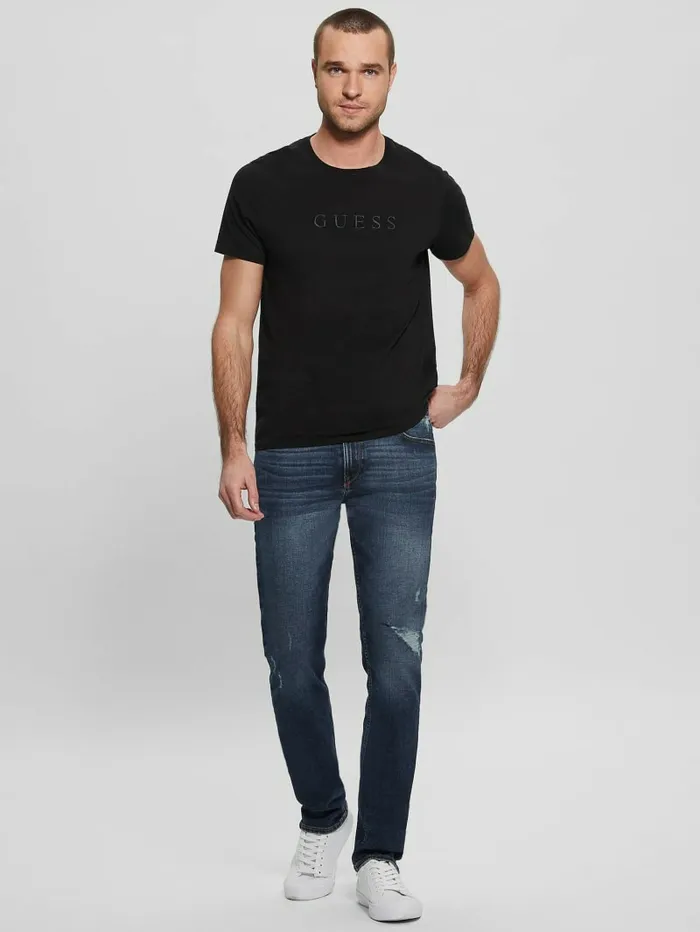 Jeans and Denim Eco Distressed Tapered Jeans Calabasas GUESS Men
