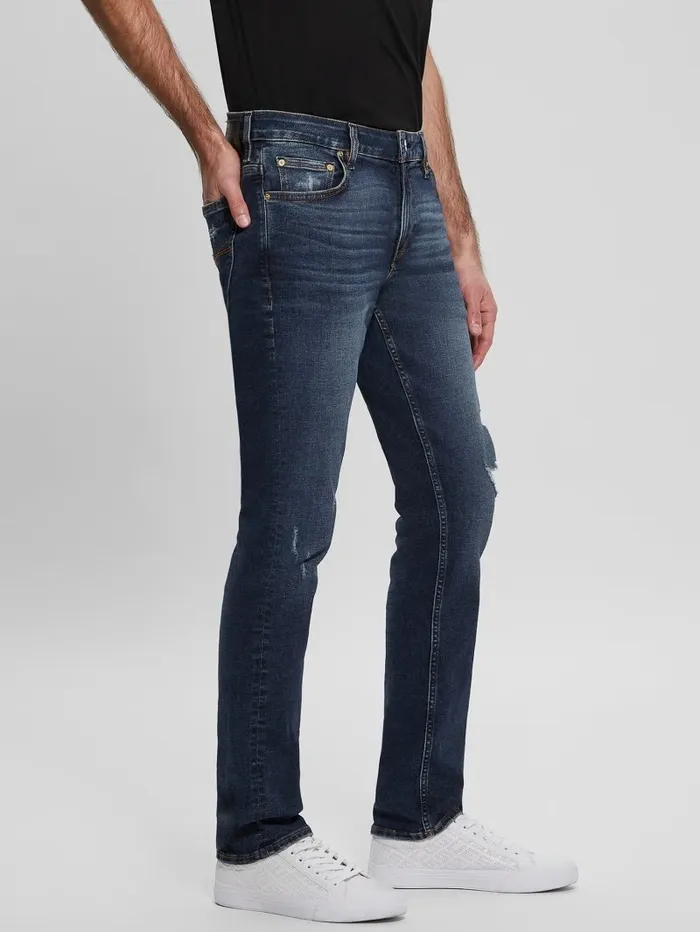 Jeans and Denim Eco Distressed Tapered Jeans Calabasas GUESS Men Jeans and Denim Eco Distressed Tapered Jeans Calabasas GUESS Men