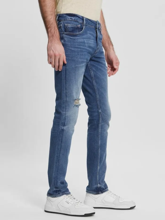 Jeans and Denim GUESS Men Eco Miami Destroyed Skinny Jeans Rower Jeans and Denim GUESS Men Eco Miami Destroyed Skinny Jeans Rower