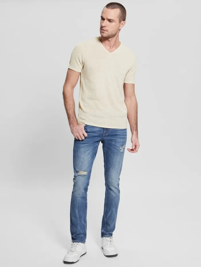 Jeans and Denim GUESS Men Eco Miami Destroyed Skinny Jeans Rower Jeans and Denim GUESS Men Eco Miami Destroyed Skinny Jeans Rower