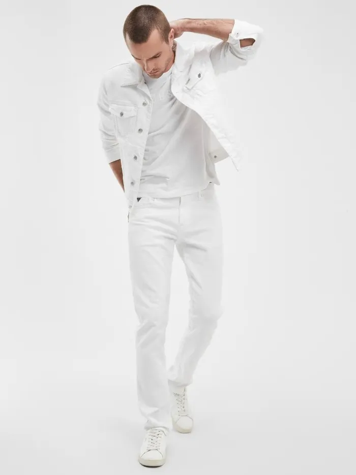 Jeans and Denim GUESS Men Eco Tapered Jeans Optic White