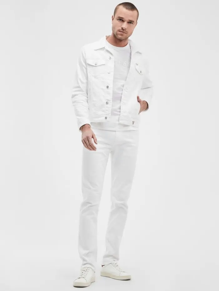 Jeans and Denim GUESS Men Eco Tapered Jeans Optic White Jeans and Denim GUESS Men Eco Tapered Jeans Optic White