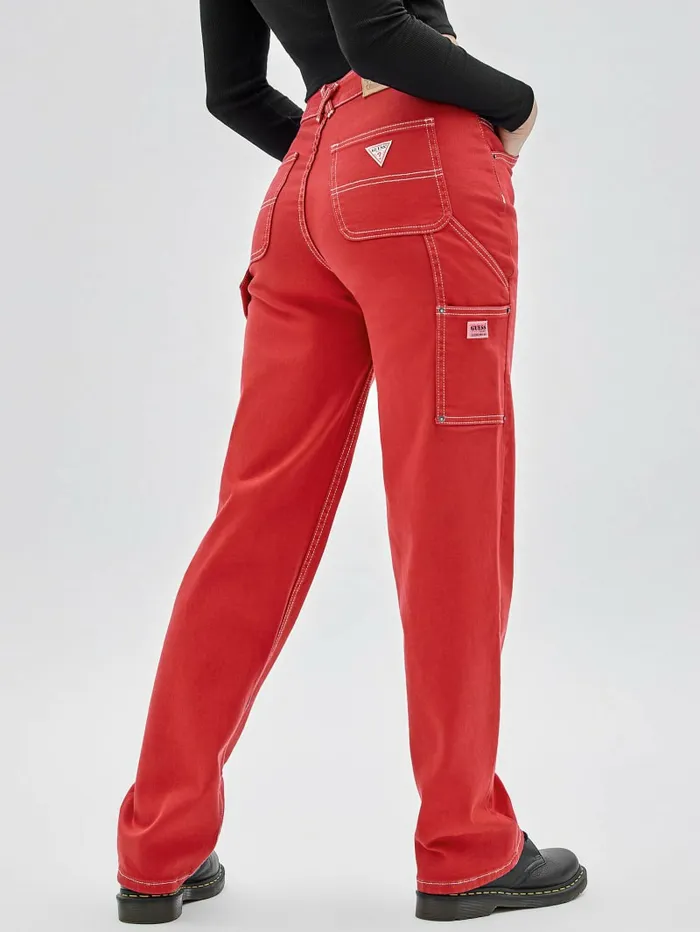 Jeans and Denim GUESS Originals Overdyed Carpenter Jeans Chili Red GUESS Women Jeans and Denim GUESS Originals Overdyed Carpenter Jeans Chili Red GUESS Women