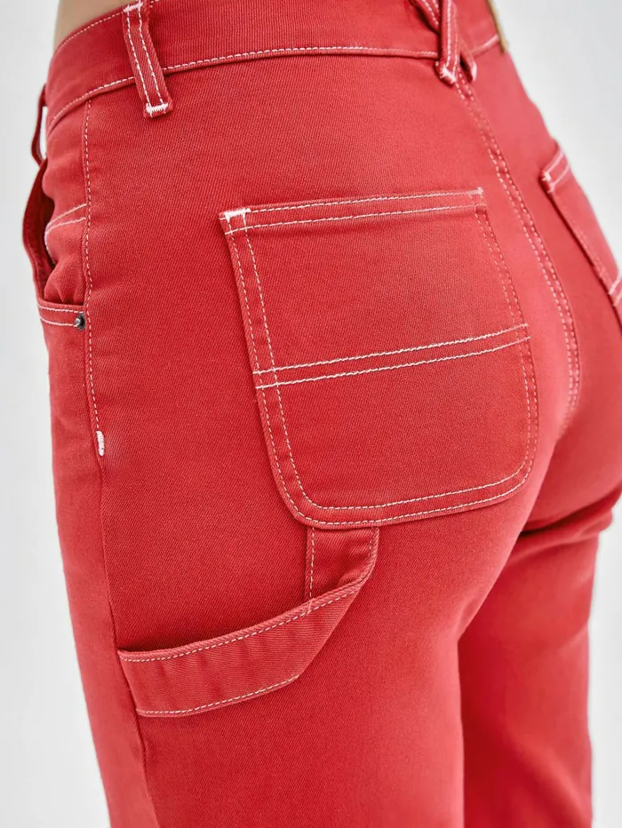 Jeans and Denim GUESS Originals Overdyed Carpenter Jeans Chili Red GUESS Women Jeans and Denim GUESS Originals Overdyed Carpenter Jeans Chili Red GUESS Women