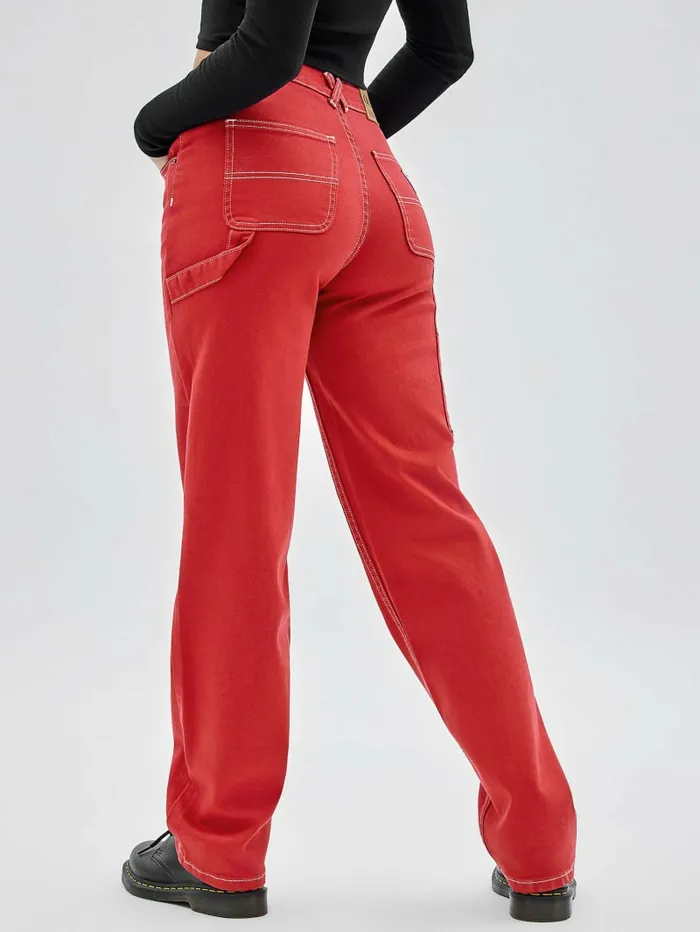 Jeans and Denim GUESS Originals Overdyed Carpenter Jeans Chili Red GUESS Women Jeans and Denim GUESS Originals Overdyed Carpenter Jeans Chili Red GUESS Women