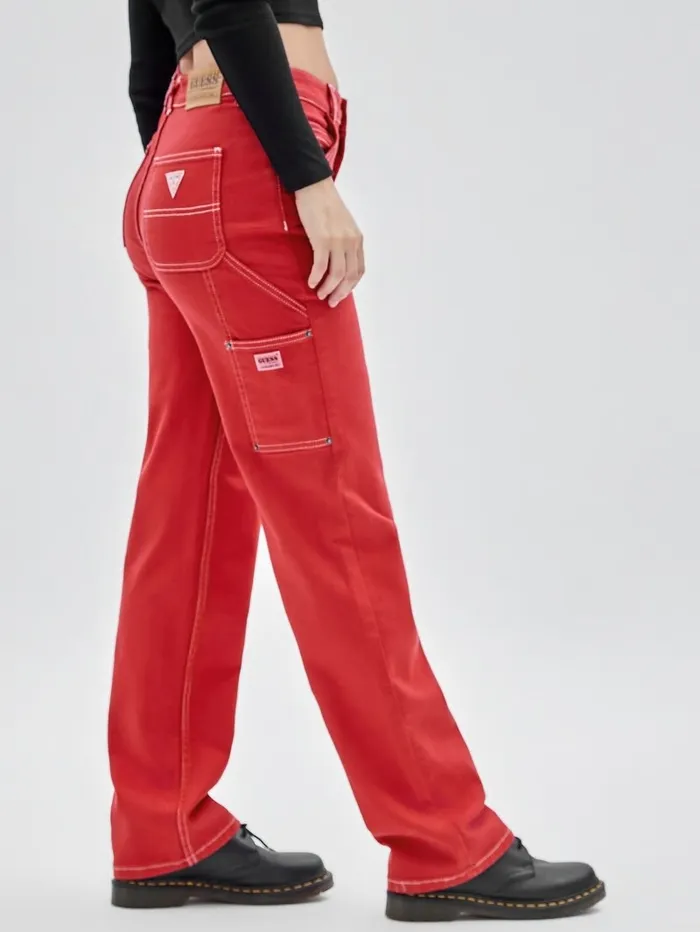 Jeans and Denim GUESS Originals Overdyed Carpenter Jeans Chili Red GUESS Women Jeans and Denim GUESS Originals Overdyed Carpenter Jeans Chili Red GUESS Women