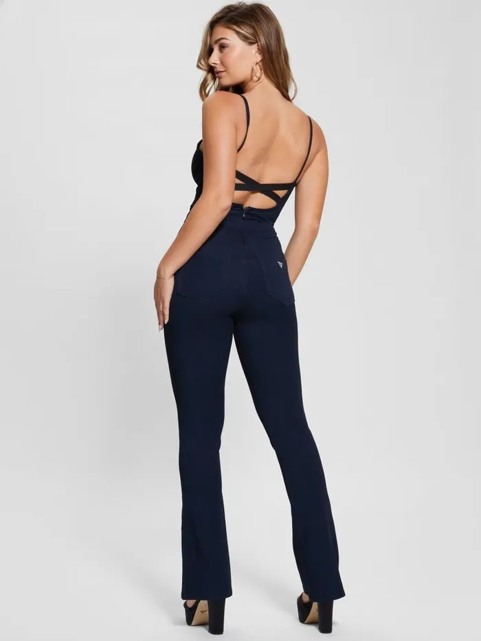 Jeans and Denim GUESS Women Eco Kick Suit Denim Jumpsuit Be Blue