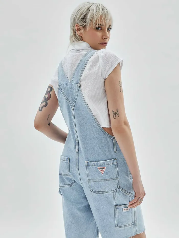Jeans and Denim Women GUESS Originals Carpenter Shortalls Go Fez Lt Wash GUESS Jeans and Denim Women GUESS Originals Carpenter Shortalls Go Fez Lt Wash GUESS