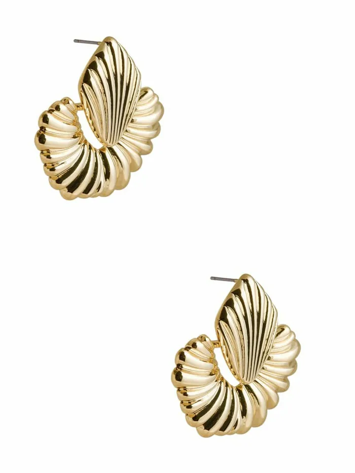 Jewelry GUESS Women 14K GoldPlated Textured Doorknocker Earring SilverGold