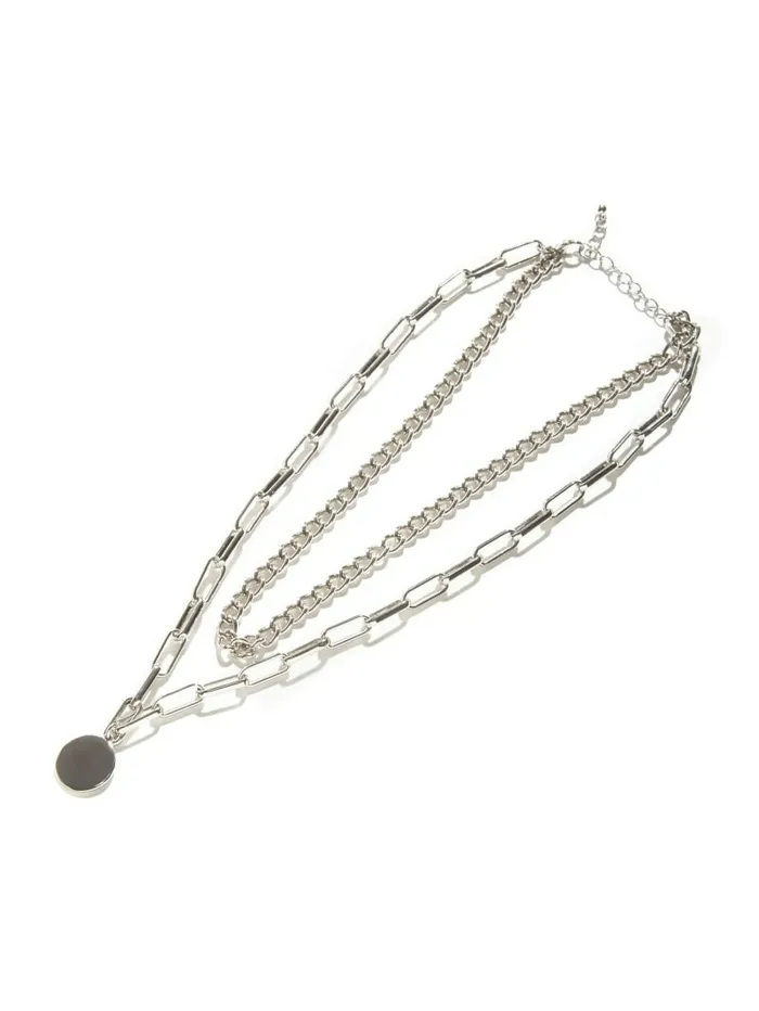 Jewelry GUESS Women SilverTone MultiChain Pendant Necklace Silver Jewelry GUESS Women SilverTone MultiChain Pendant Necklace Silver