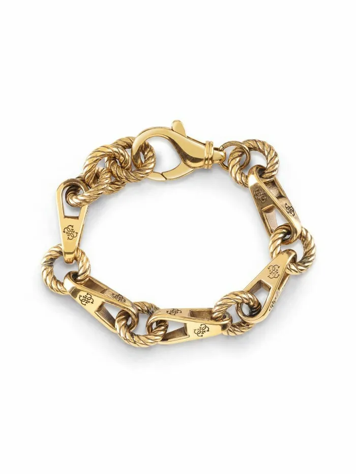 Jewelry Women GUESS GoldTone Torchon Chain Bracelet Ag