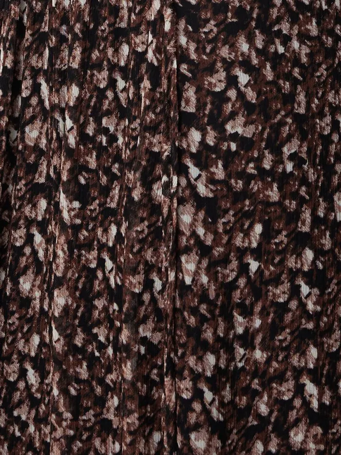 Jigsaw Abstract Leopard Midi Dress Brown Women Dresses and Jumpsuits