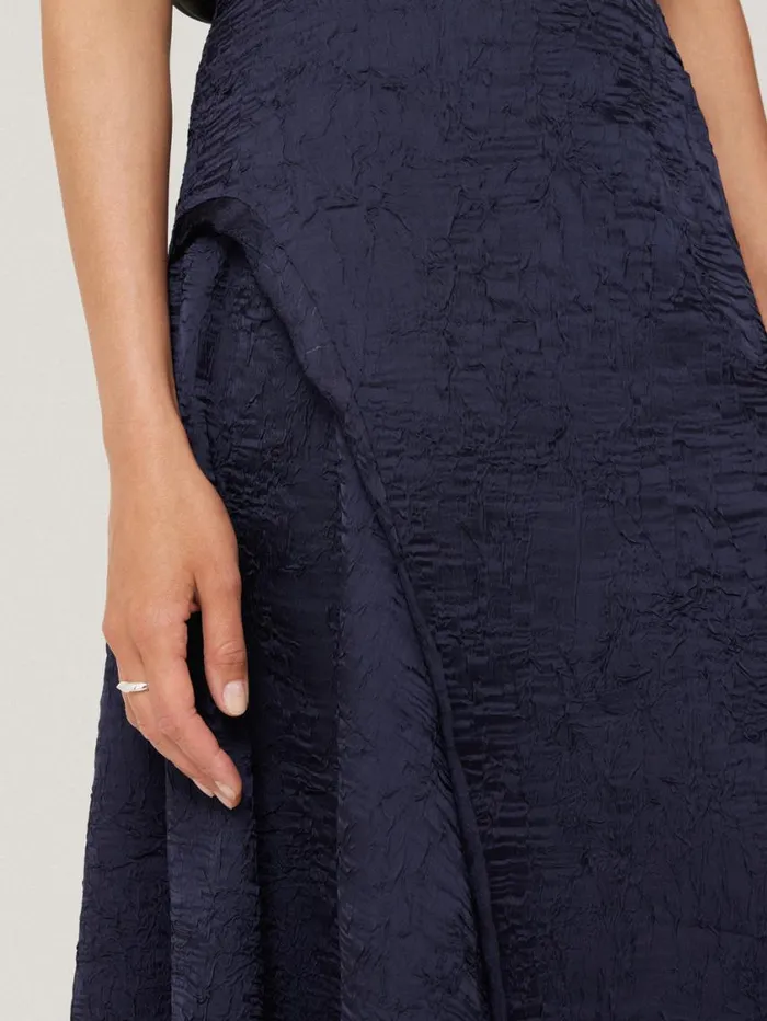 Jigsaw Asymmetric Textured Skirt Navy Women Skirts