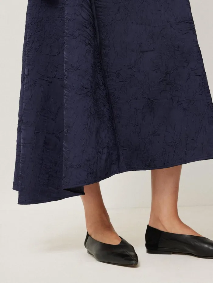 Jigsaw Asymmetric Textured Skirt Navy Women Skirts