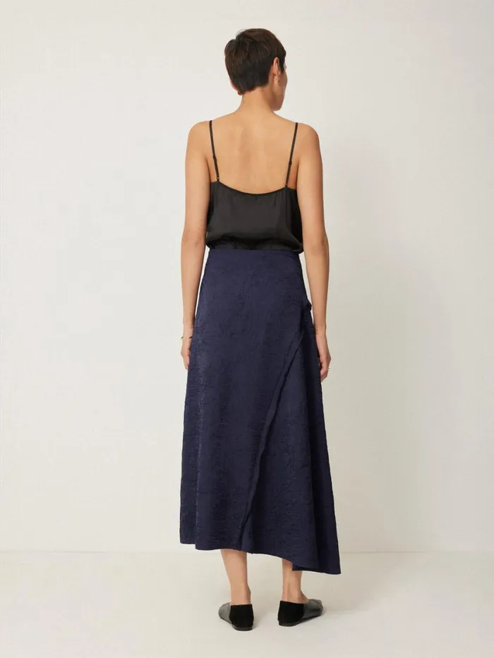 Jigsaw Asymmetric Textured Skirt Navy Women Skirts