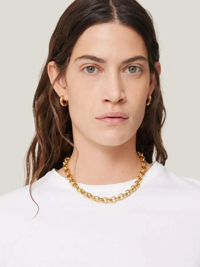 Jigsaw Belcher Chain Necklace Gold Women Jewellery