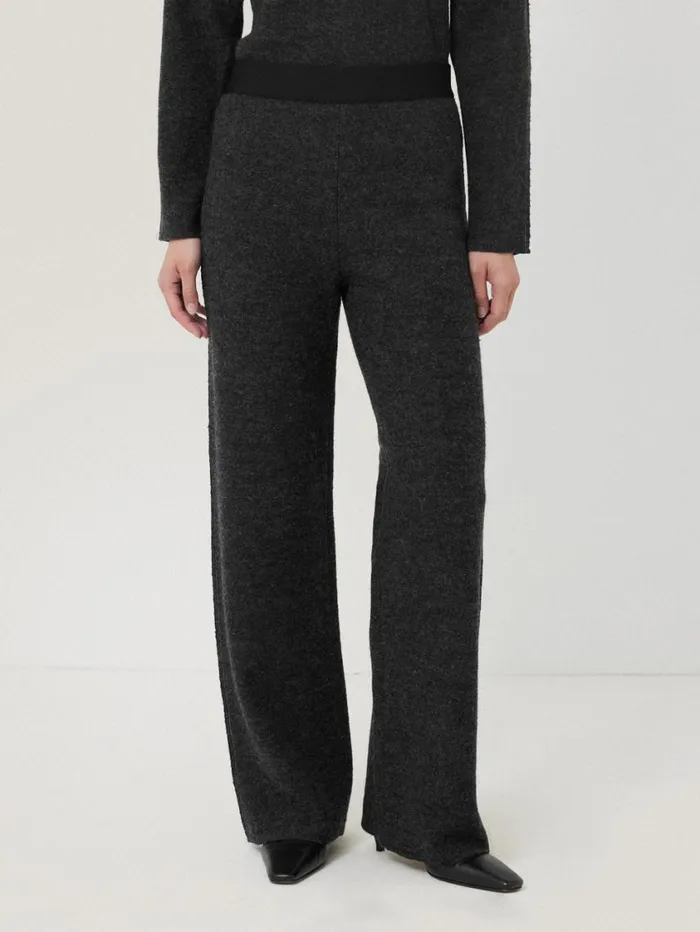 Jigsaw Boiled Wool Blend Trouser Dark Grey Women Coords