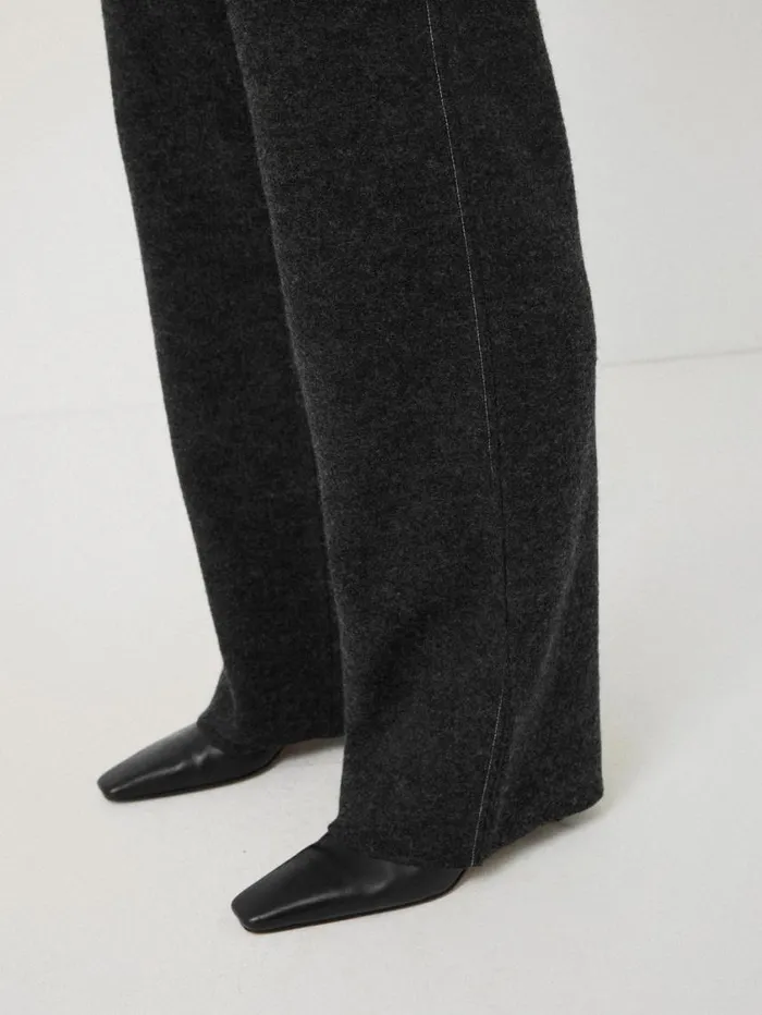 Jigsaw Boiled Wool Blend Trouser Dark Grey Women Coords