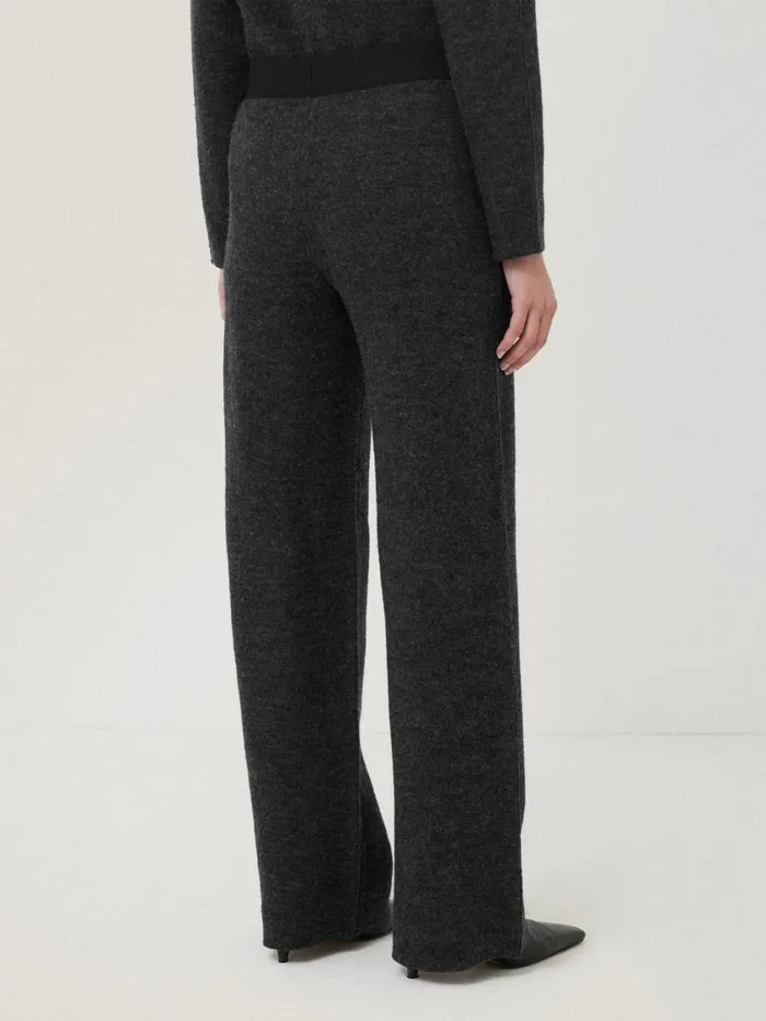 Jigsaw Boiled Wool Blend Trouser Dark Grey Women Coords