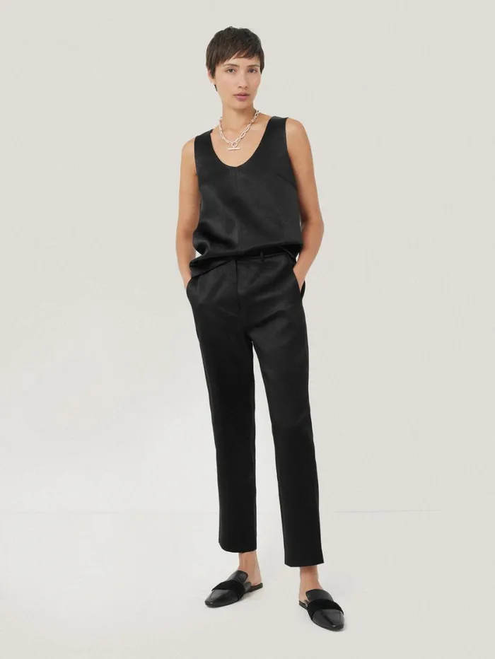 Jigsaw Bonded Satin Trouser Black Women Trousers