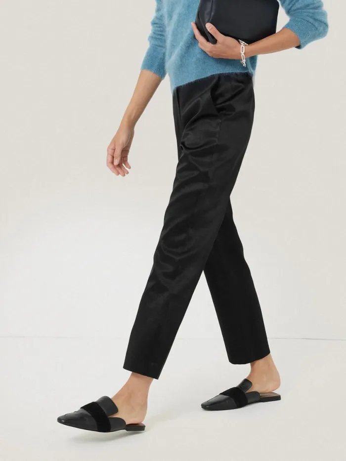 Jigsaw Bonded Satin Trouser Black Women Trousers