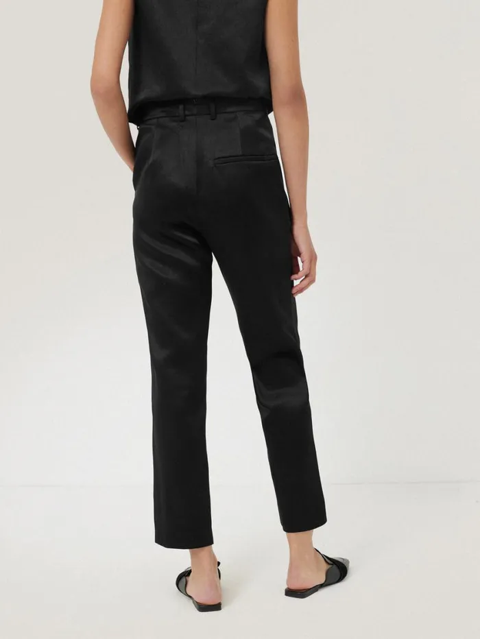 Jigsaw Bonded Satin Trouser Black Women Trousers