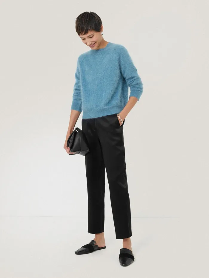 Jigsaw Bonded Satin Trouser Black Women Trousers