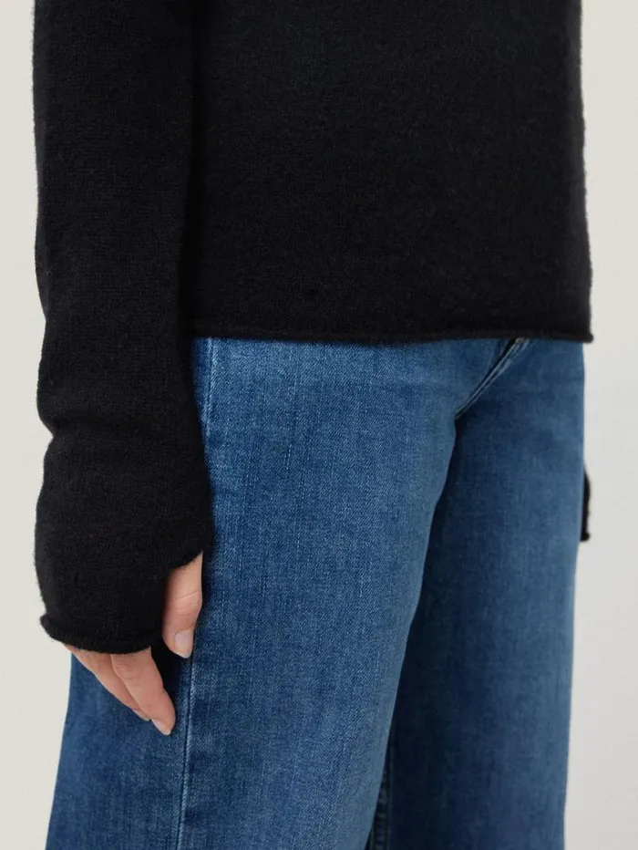 Jigsaw Cloud Cashmere Polo Jumper Black Women Knitwear and Cashmere