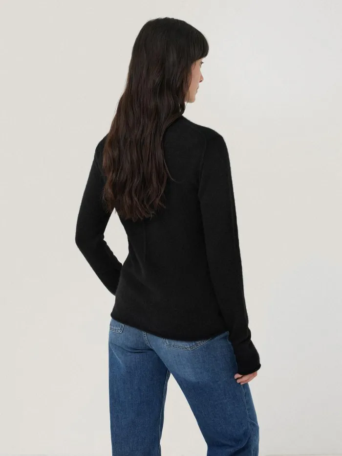 Jigsaw Cloud Cashmere Polo Jumper Black Women Knitwear and Cashmere