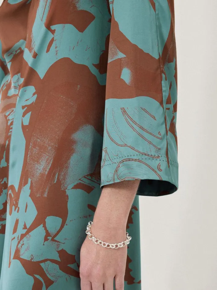 Jigsaw Collage Stitch Detail Dress Blue Women Party