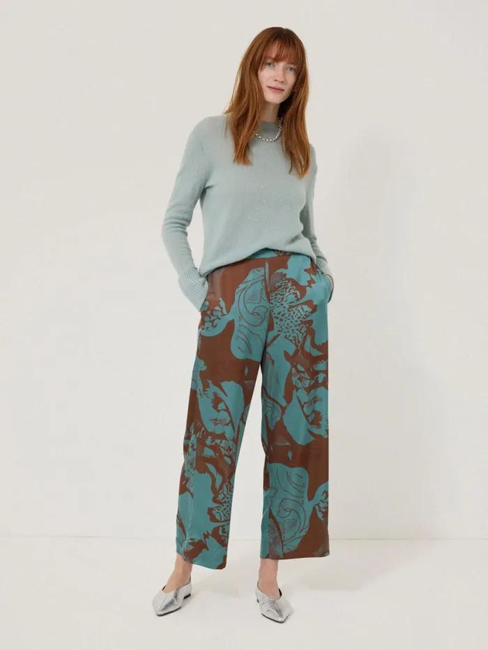 Jigsaw Collage Stitch Detail Trouser Blue Women Party