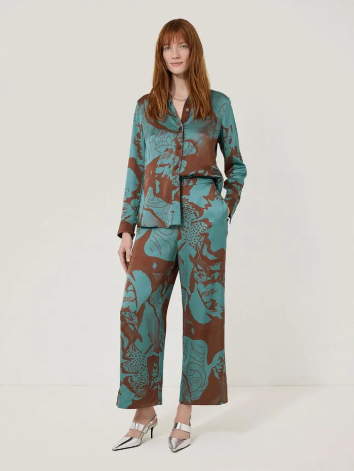 Jigsaw Collage Stitch Detail Trouser Blue Women Party