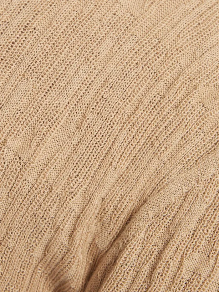 Jigsaw Collar Knitted Top Stone Women Shirts and Tops