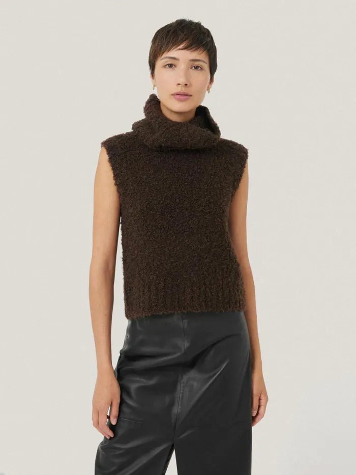 Jigsaw Cosy Boucle Tank And Snood Brown Women Coords