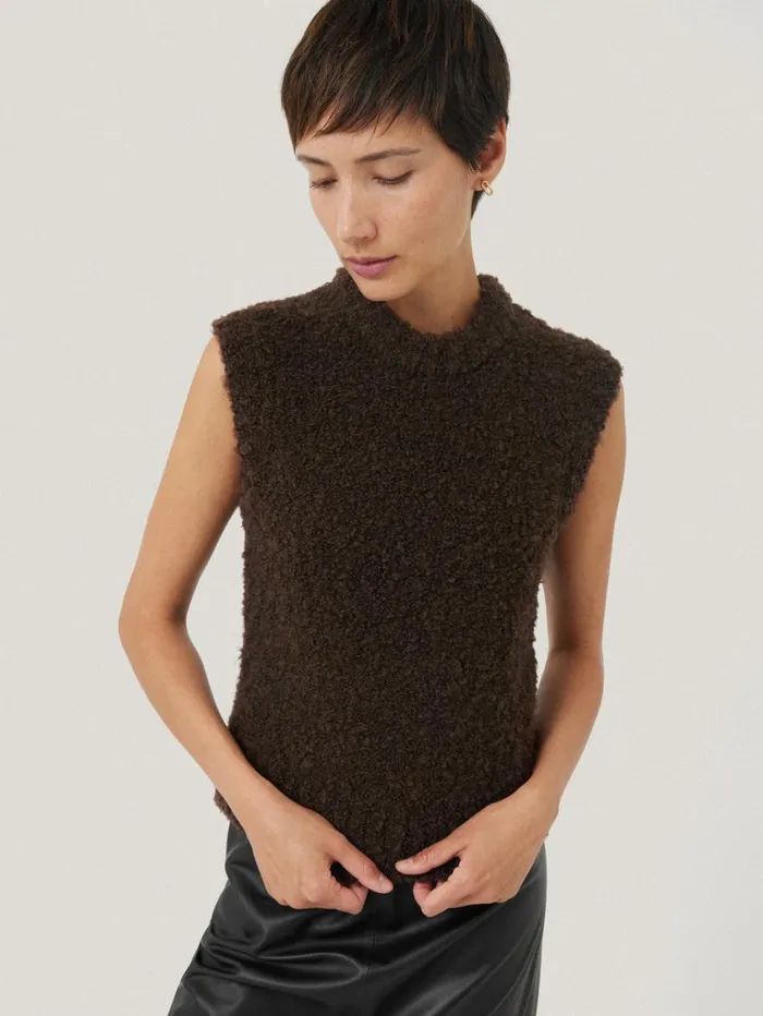 Jigsaw Cosy Boucle Tank And Snood Brown Women Coords