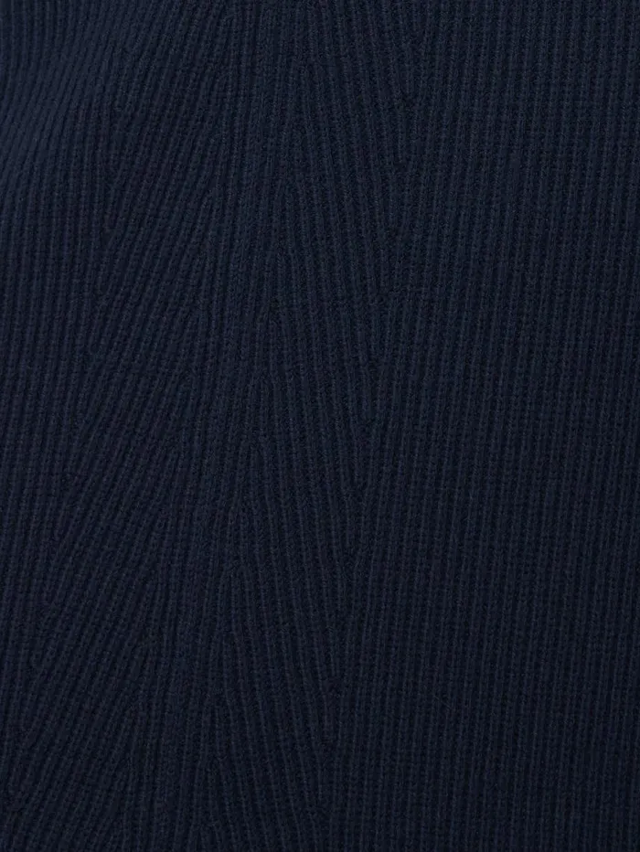 Jigsaw Cotton Blend Knitted Skirt Navy Women Knitwear and Cashmere