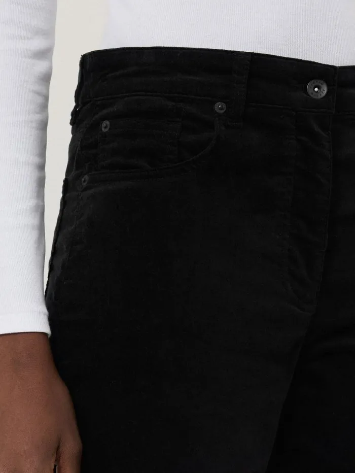 Jigsaw Delmont Velvet Tapered Jean Black Women Trousers